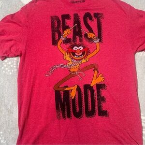 Disney The Muppets Tee Shirt Beast Mode Large Red